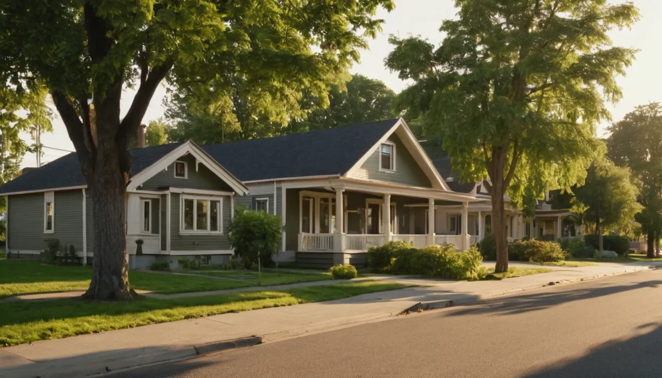 A neighborhood of bungalows and frame homes in Schaumburg on a sunny day